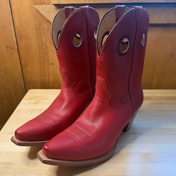 Black Star Matador Leather Boots (Red / Size 10 — Like New) - Picture 5 of 16